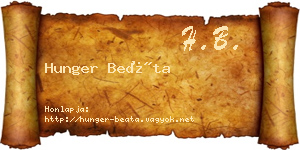 Hunger Beáta névjegykártya