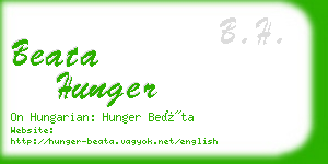 beata hunger business card